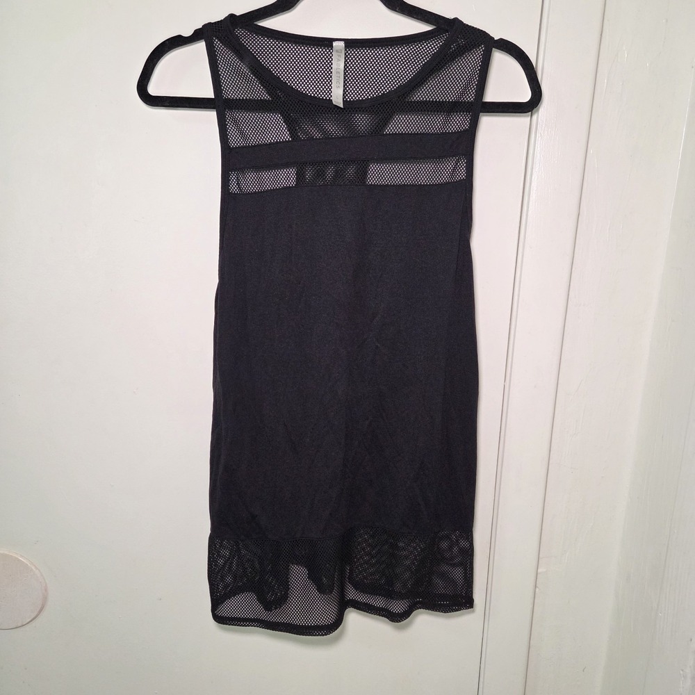 Fabletics Yitty Bianca Tank Top Womens Large Black Mesh Racerback Athletic